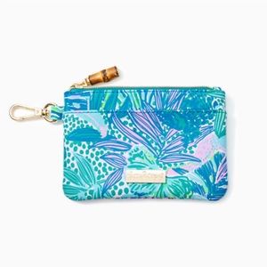 LILLY PULITZER Zip Top Wallet Botanical Green 'Holiday In The Sun' Wristlet